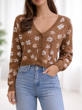 Floral Brown Women's Sweater